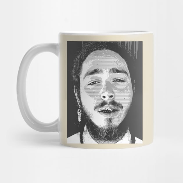 post malone in balck & white by bahullah_art